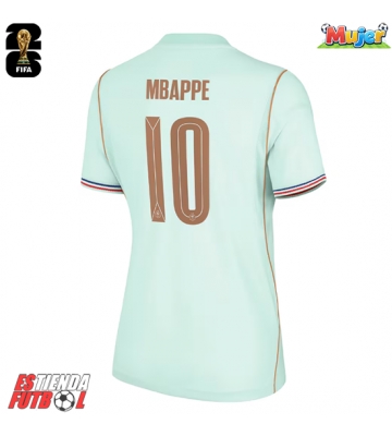 Francia Kylian Mbappe #10 Segunda Equipación Mujer Mundial 2026 Manga Corta